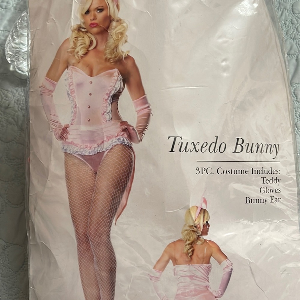 Woman’s pink bunny costume